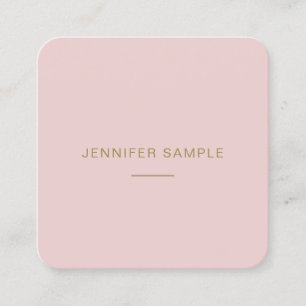 Lyxig elegant rosa guld- modern Minimalistslätt Fyrkantigt Visitkort