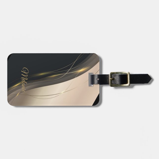 Lyxig Elegant svart beige guld professionell Bagagebricka (Horisontell Framsida)