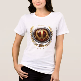 Lyxig emblem med lagerkrans garanterar nummer ett t shirt