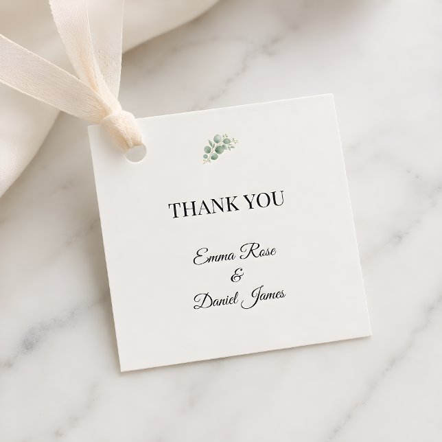 Lyxig Eukalyptusgrönska Gåvor Etiketter (Eucalyptus wedding themed favor tag)