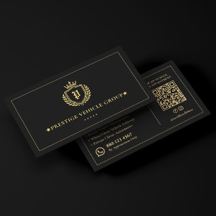 Lyxig Executive Auto Concierge Crest Svart Visitkort