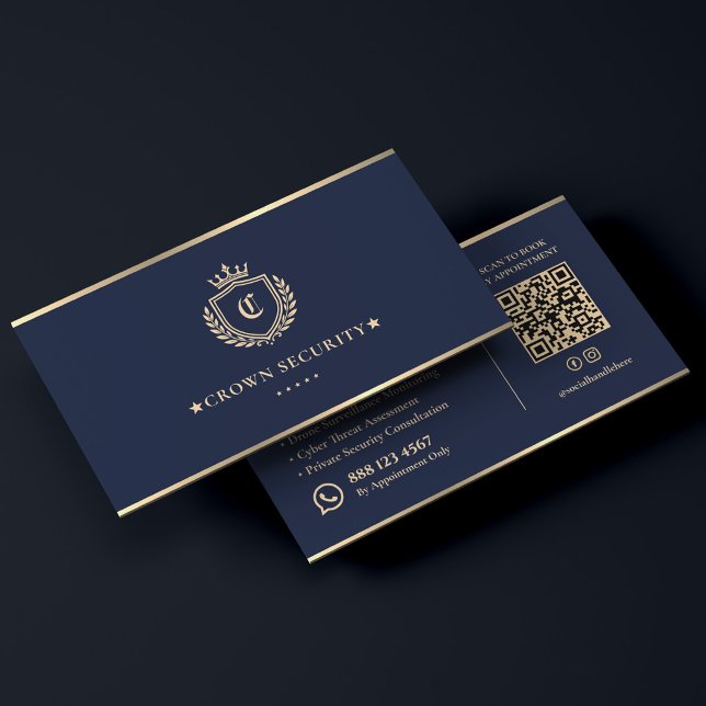 Lyxig Exekutiv Drönare Cyber Säkerhet Vapenmärke L Visitkort (Luxury Executive Drone Cyber Security Crest Logo Business Card
)