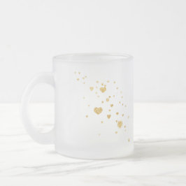 Lyxig falsk guld glitter hjärtan frostad glas mugg
