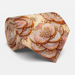 Lyxig falsksilke Rose Gold Geode halsduk Slips