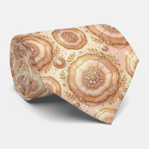 Lyxig falsksilke Rose Gold Geode halsduk Slips