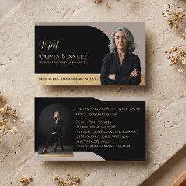 Lyxig Fastighets Ark Ram Foto Svart Guld Visitkort