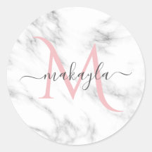 Lyxig flickaktig marmor design namnmonogram