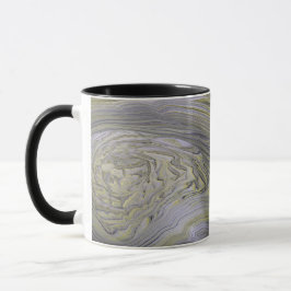 Lyxig flytande guldåder vit marmor abstrakt kaffek mugg