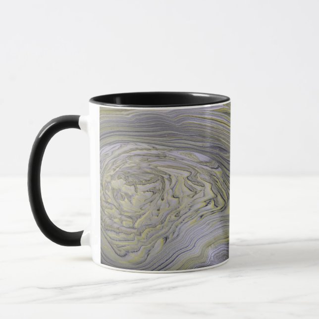 Lyxig flytande guldåder vit marmor abstrakt kaffek mugg (Vänster)