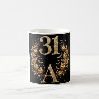 Lyxig födelsedagsmugg för Halloween 31:a bokstav Kaffemugg