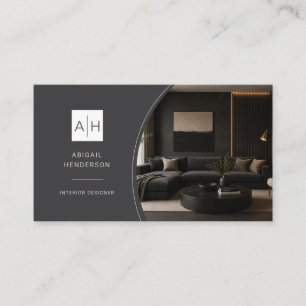 Lyxig Foto QR-kod Inredningsdesigner Visitkort