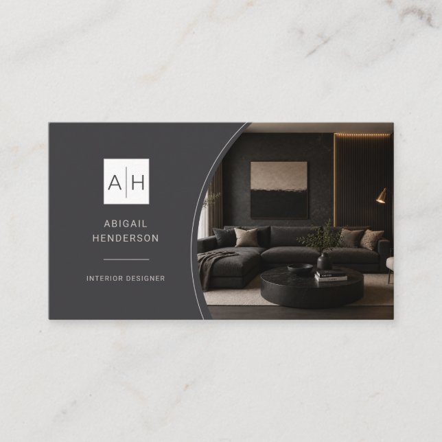 Lyxig Foto QR-kod Inredningsdesigner Visitkort (Framsida)