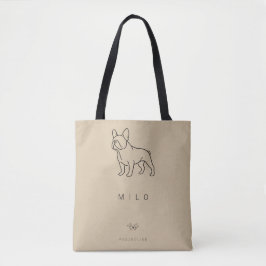 Lyxig fransk Bulldog Totebag | Personlig Husdjur Tygkasse