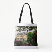 Lyxig fransk Chateau blommig mönster handväska