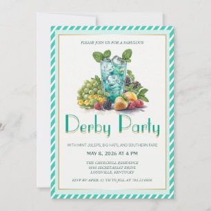 Lyxig fruktcocktail Mint Julep Kentucky Derby I Inbjudningar