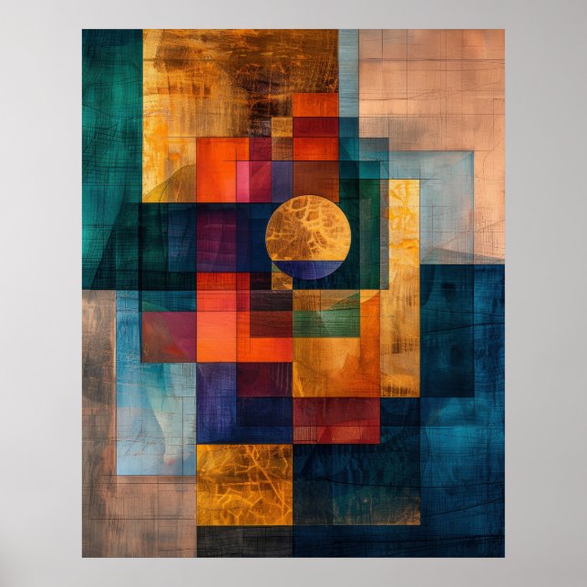 Lyxig Geometrisk Abstrakt Väggkonstaffisch Poster (Framsidan)