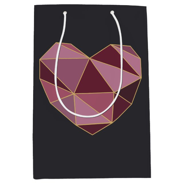 Lyxig geometrisk hjärtpresentpåse (Framsidan)