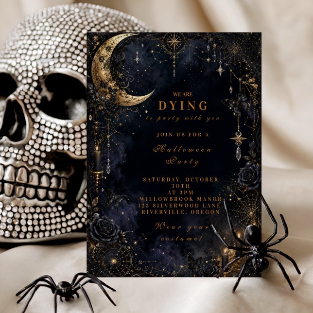 Lyxig Glam Halloweenfest Inbjudningar (Skapare uppladdad)