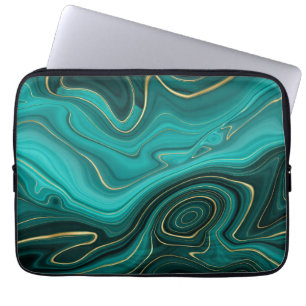 Lyxig Glam Turkos Abstrakt Mönster Laptop Fodral