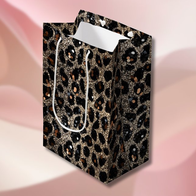 Lyxig Glitter Brun Svart Guld Leopardmönster (Skapare uppladdad)