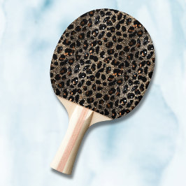 Lyxig Glitter Brun Svart Guld Leopardmönster Pingisracket