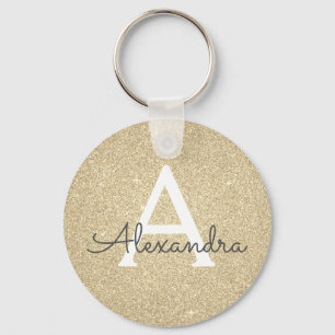 Lyxig Glitter & Glans Monogram Nyckelring