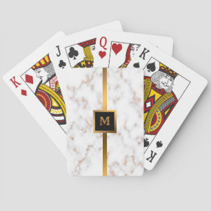 Lyxig Glitter Rosa White Marble Customize Casinokort