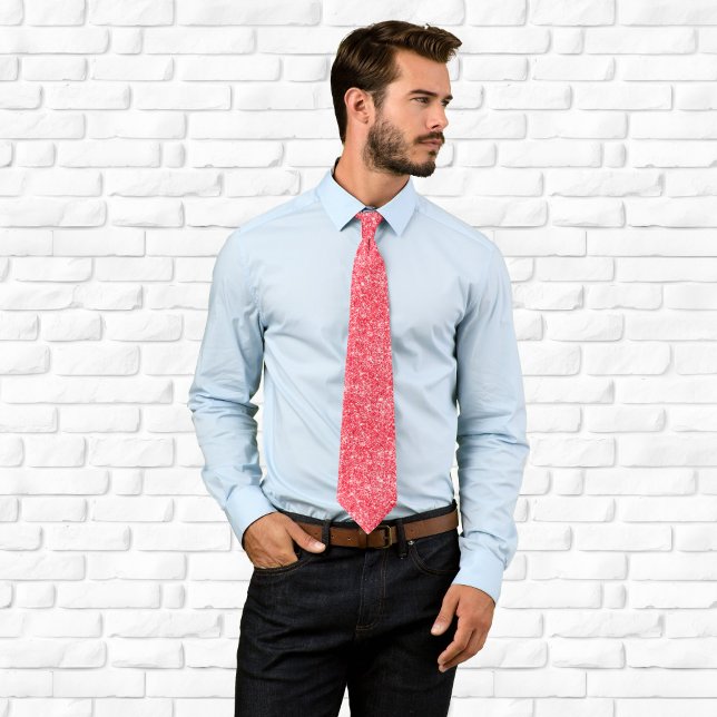 Lyxig Gnistrande Röd Glitter Slips (Luxury Sparkly Red Glitter Neck Tie)