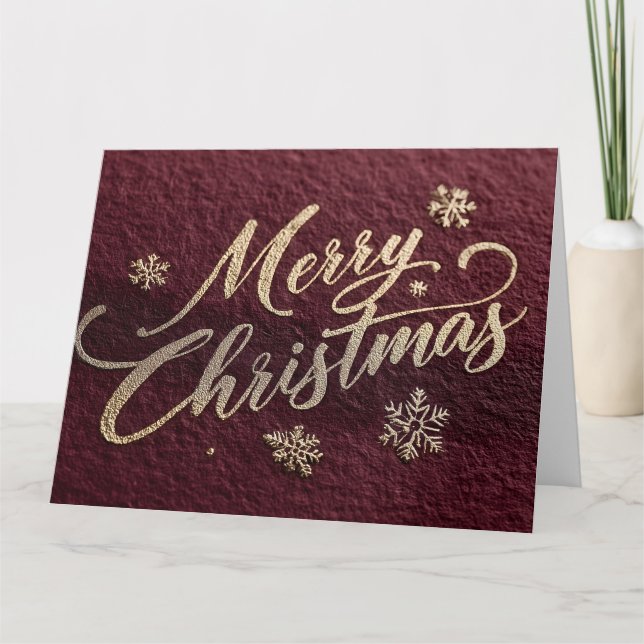 Lyxig "God Jul" -skrift med guldfolie Kort (Framsida)