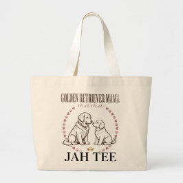Lyxig Golden Retriever Mamma Totebag - Guld Mamma  Jumbo Tygkasse
