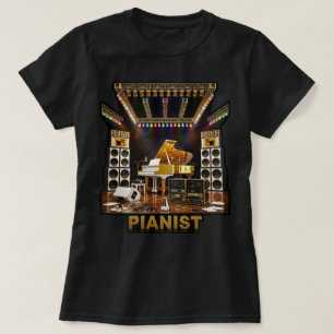 Lyxig Grand Piano Konst för Pianister Piano Spelar T Shirt
