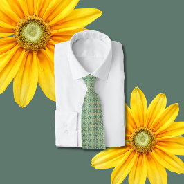 Lyxig grön geometrisk tribal-sömlös slips
