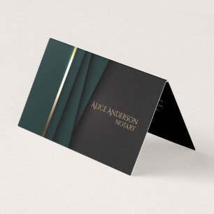 Lyxig grön guld elegant notarie enkel glamour visitkort