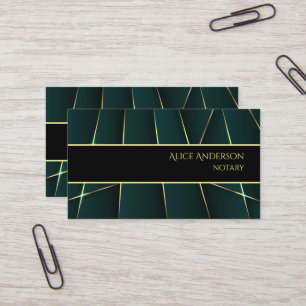 Lyxig grön guld elegant professionell feminin visitkort