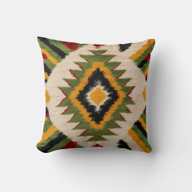Lyxig grön kilim lumbalpålägg för alla rum kudde (Framsida)