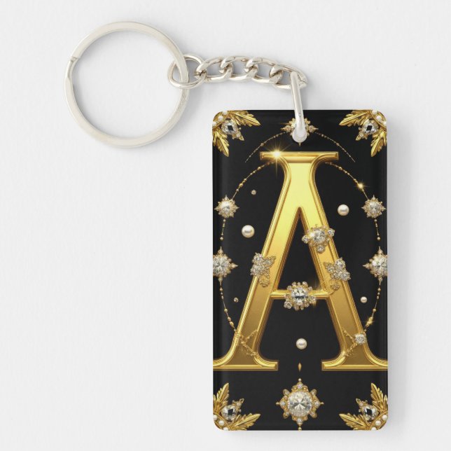 Lyxig gul monogram bokstav A (Framsidan)