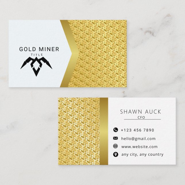 Lyxig gul texturmönster Mining Executive Business Visitkort (Fram/baksida)