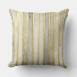 Lyxig, guld Beigi grå ränder, Elegant, Modern Kudde