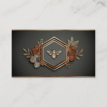 Lyxig Guld Bi Hexagon Floral Midnatt Svart