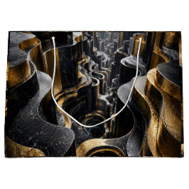Lyxig Guld Blå 3D Kub Tunnel