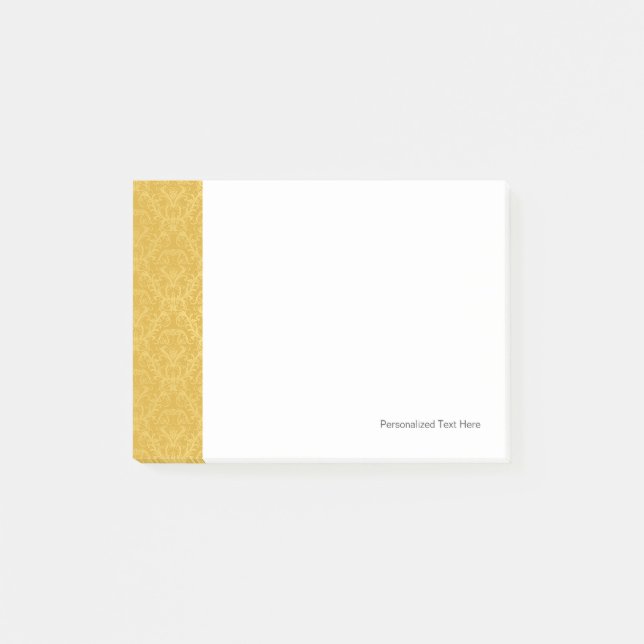 Lyxig guld- blom- tapet post-it block (Framsida)