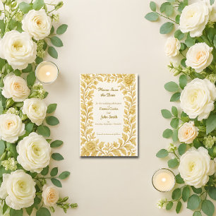 Lyxig Guld Blommig Spara Datum Datumet