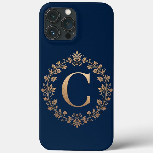 Lyxig Guld C Monogram Elegant Minimal Första Bokst (Baksida)