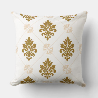 Lyxig guld-damask sömlös mönster-grafik kudde
