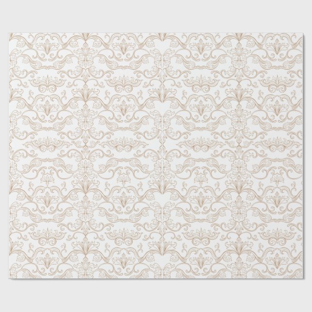 Lyxig guld Damask sömlös  Presentpapper (Platt)