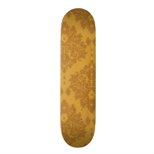 Lyxig guld- damast old school skateboard bräda 21,6 cm