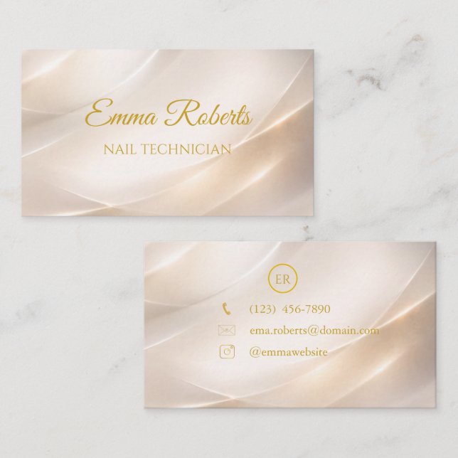 Lyxig Guld Elegant Visitenkort | Modern Minimalism Visitkort (Fram/baksida)