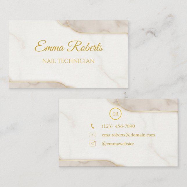 Lyxig Guld Elegant Visitenkort | Modern Minimalism Visitkort (Fram/baksida)