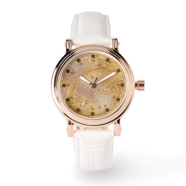 Lyxig guld färg, Roséguld Mönster, Klassisk  Armbandsur (Framsida)