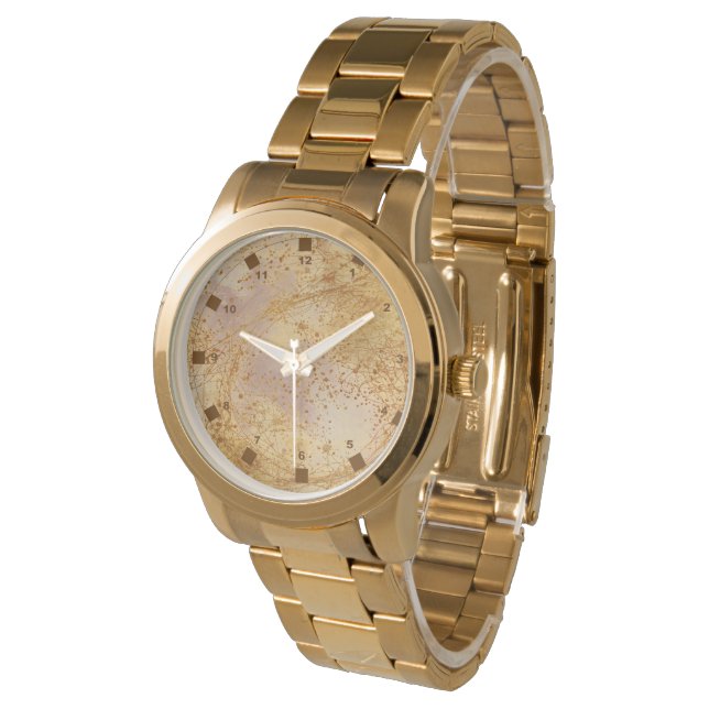 Lyxig guld färg, Roséguld Mönster, Klassisk  Armbandsur (Vinklad)